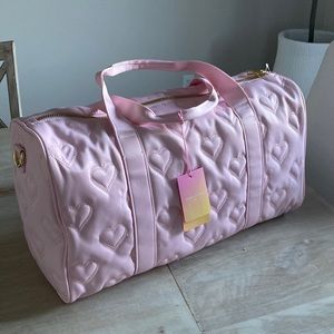 Stoney Clover Lane x Target Collab light Pink Quilted Hearts Duffle bag NWT